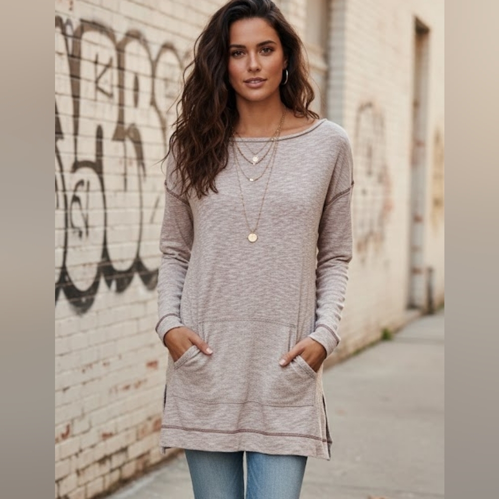 FREE People Long Sleeve Pocket Top S